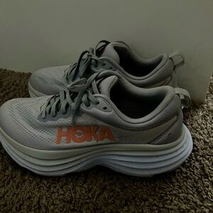 HOKA  ONE ONE BONDI 8 light grey with colors size 8.5B women